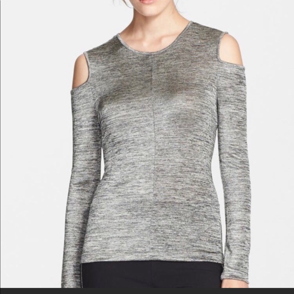 Rag & Bone Silver Michelle Cold Shoulder Top S